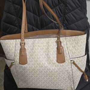Michael Kors Beige and Brown Signature Tote